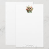 Flowers in a Pot Cozy Shabby Cute 便箋 (正面/裏面)