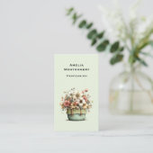 Flowers in a Pot Cozy Shabby Cute 名刺 (スタンド正面)