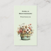 Flowers in a Pot Cozy Shabby Cute 名刺 (正面)