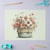 Flowers in a Pot Cozy Shabby Cute 薄葉紙 (クラフト)