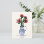 Flowers in a Vase Watercolor ポストカード (スタンド正面)