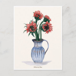 Flowers in a Vase Watercolor ポストカード