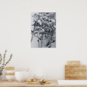 Flowers in Black and White ポスター (キッチン)