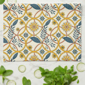 Flowers in circles キッチンタオル (折り畳み)