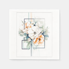 Flowers in Cube-Frame: Wedding Napkins スタンダードカクテルナプキン