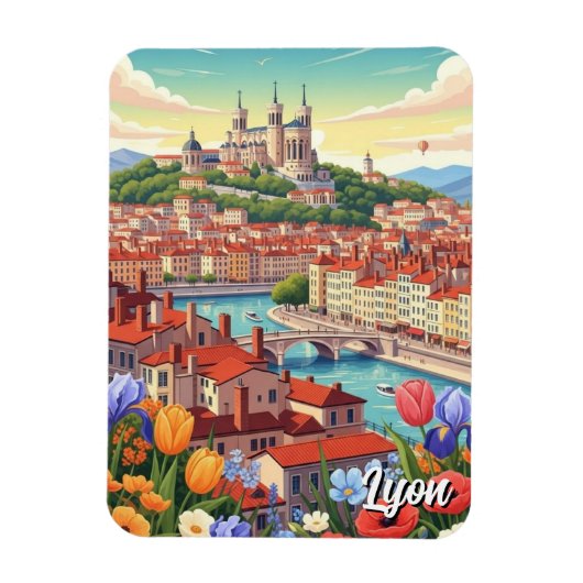 Flowers in Lyon France Basilica Travel マグネット (縦)