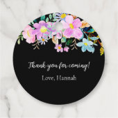 Flowers in pink tones boho summer Bridal Shower フェイバータグ (裏面)