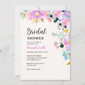 Flowers in pink tones boho summer Bridal Shower 招待状 (正面)