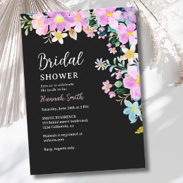 Flowers in pink tones boho summer Bridal Shower 招待状