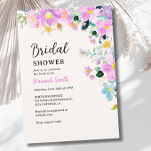 Flowers in pink tones boho summer Bridal Shower 招待状