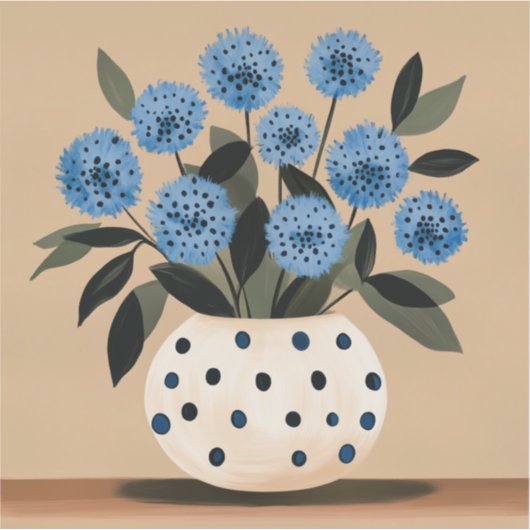 Flowers in Polka-Dot Vase シール (正面)