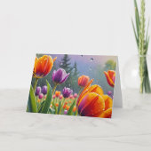 Flowers in rain サンキューカード (正面)