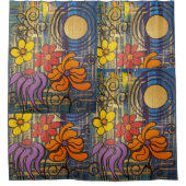 Flowers in Space  シャワーカーテン (正面)