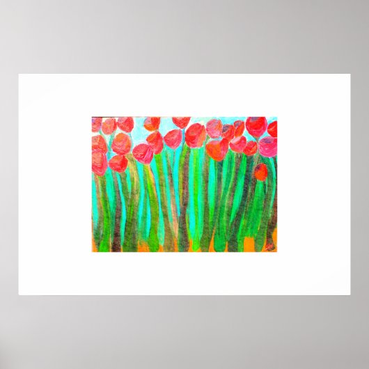 Flowers in tall grass ポスター (正面)