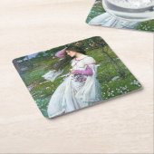 Flowers in the Windジョン・ウィリアム・ウォーターハウス スクエアペーパーコースター (アングル)