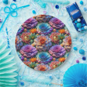 Flowers In Three D ペーパープレート (パーティー)