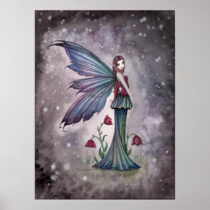 Flowers in Winter Fairy Print ポスター