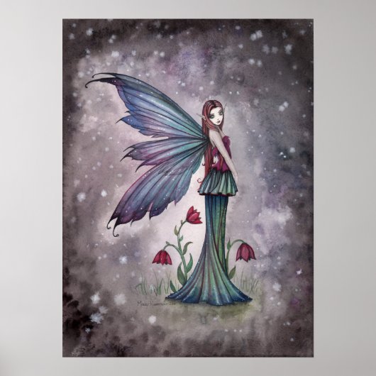 Flowers in Winter Fairy Print ポスター (正面)