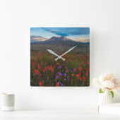 Flowers | Indian Paintbrush & Penstemon スクエア壁時計 (ホーム)