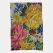 Flowers japandi colors texture キッチンタオル (縦)