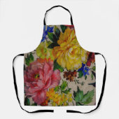 Flowers japandi colors texture apron エプロン (正面)