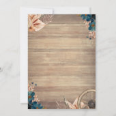 Flowers Lights Cowgirl Hat Boots Wood Quinceañera  招待状 (裏面)