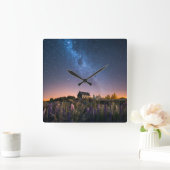 Flowers | Lupines Blooming Lake Tekapo New Zealand スクエア壁時計 (ホーム)