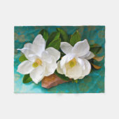Flowers | Magnolia Flower フリースブランケット (正面(横))