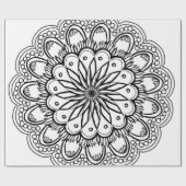 Flowers mandala hand drawing ラッピングペーパー (フラット)