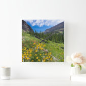 Flowers | Montana Flower Path スクエア壁時計 (ホーム)