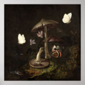 Flowers mushrooms butterflies lizard & Snake ポスター (正面)