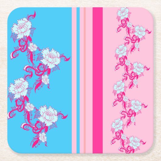 flowers, natural, peony, ,gift, pink スクエアペーパーコースター (正面)