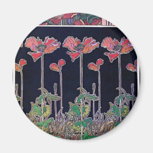 Flowers of Art Nouveau Style, Mucha マグネット