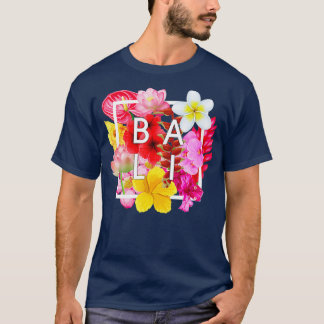 Flowers of Bali Word Art Bali Indonesia Tシャツ