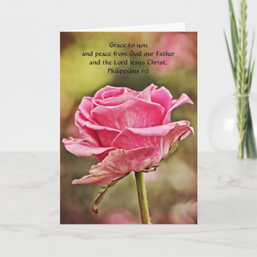 Flowers of Faith Philippians Art Note Card カード (正面)