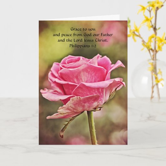 Flowers of Faith Philippians Art Note Card カード (黄色い花)