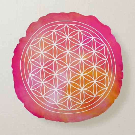 Flowers of life ラウンドクッション (正面)