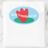 Flowers on a pond 楕円形シール (バッグ)