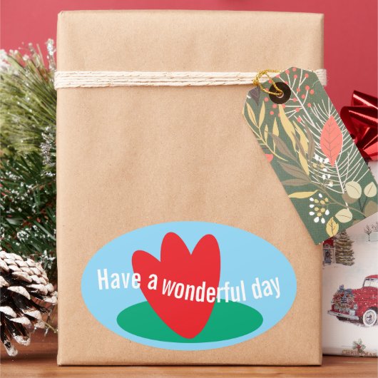 Flowers on a pond 楕円形シール (クリスマス)