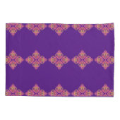 Flowers on Purple Pillowcase 枕カバー (裏面-左)