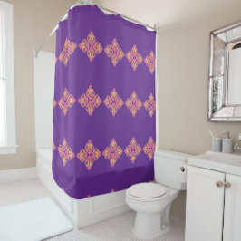 Flowers on Purple Shower Curtain シャワーカーテン
