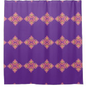 Flowers on Purple Shower Curtain シャワーカーテン (正面)