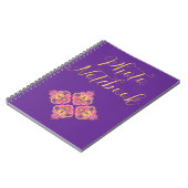 Flowers on Purple Spiral Photo Notebook ノートブック (左側)