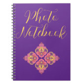 Flowers on Purple Spiral Photo Notebook ノートブック (正面)