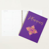 Flowers on Purple Spiral Photo Notebook プランナー手帳 (ディスプレー)