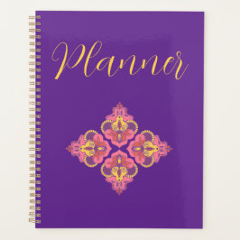 Flowers on Purple Spiral Photo Notebook プランナー手帳