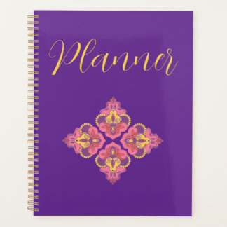 Flowers on Purple Spiral Photo Notebook プランナー手帳