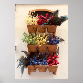 Flowers on the Wall in Nice Photography Poster  ポスター