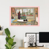 Flowers on the Window Sill Larsson Canvas Print ポスター (ホームオフィス)
