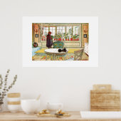 Flowers on the Windowsill by Carl Larsson ポスター (キッチン)